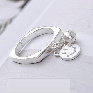 Sterling Silver Smile Accent Ring As Shown In Figure - One Size