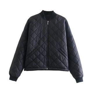 Quilted Zip-up Bomber Jacket