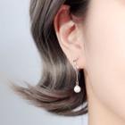 925 Sterling Silver Faux Pearl Dangle Earring 1 Pair - Semi Circle Pearl Earrings - One Size