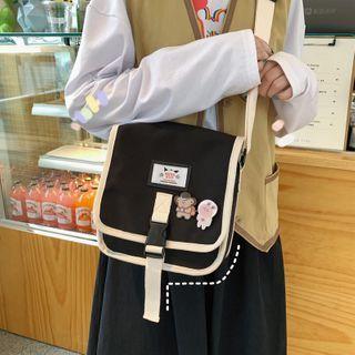 Buckled Contrast Trim Nylon Crossbody Bag