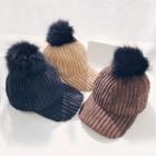 Corduroy Pom Pom Cap