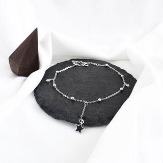925 Sterling Silver Glaze Star Anklet 925 Silver - As Shown In Figure - One Size