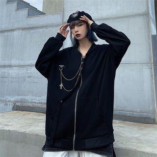 Chain Detail Zip Jacket