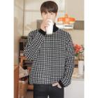 Houndstooth Rib-knit Sweater