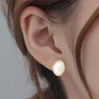 Faux Pearl Sterling Silver Earring 1 Pair - Gold & Off-white - One Size