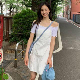 Halter Mini Overall Dress