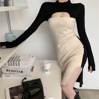 Color-block Side-slit Dress