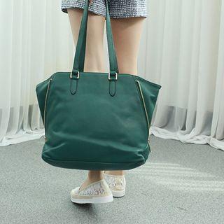 Faux-leather Zip Detail Shoulder Bag