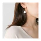 Faux-pearl Round Earrings One Size