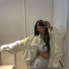 Mock-neck Plaid Jacket / High Waist Plaid Pants