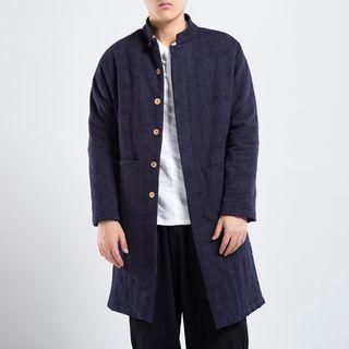 Mandarin Collar Buttoned Coat