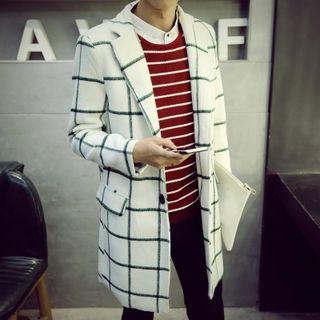 Single Breasted Plaid Coat