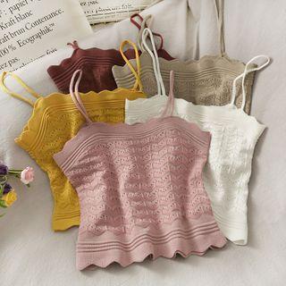 Eyelet Knit Camisole Top In 6 Colors