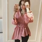 Long-sleeve Elastic-waist Shirt