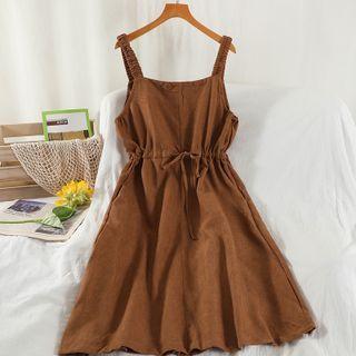 Shirred Strap A-line Dress