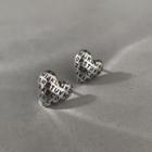Heart Lettering Sterling Silver Earring Lettering Love Heart Earrings - Silver - One Size