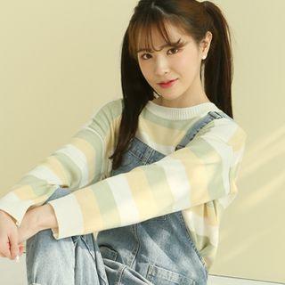 Crewneck Pastel Stripe Sweater