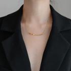Stainless Steel Curve Pendant Necklace Gold - One Size