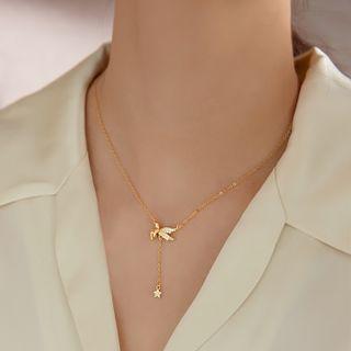 Fairy Pendant Sterling Silver Necklace 1pc - Silver - One Size