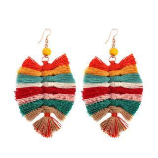 Leaf Fringed Alloy Earrings