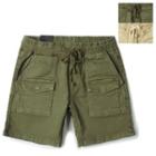 Drawstring-waist Cargo-pocket Accent Shorts