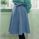Wool Blend A-line Wrap Skirt
