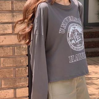 Drop-shoulder Varsity T-shirt