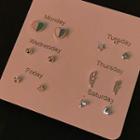 Set: Rhinestone Stud Earring (assorted Designs) As Shown In Figure - 1 Pair - One Size
