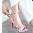 Glitter Detail Peep Toe High Heel Sandals