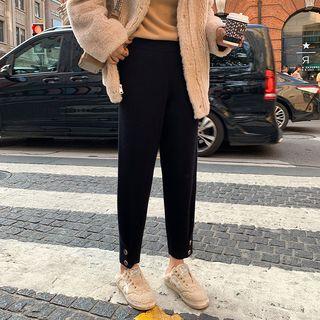 Buttoned-cuff Harem Pants