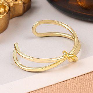 Knotted Layered Open Ring 1pc - Gold - One Size