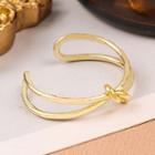 Knotted Layered Open Ring 1pc - Gold - One Size