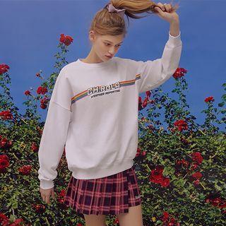 Letter-printed Boxy Sweatshirt White - One Size