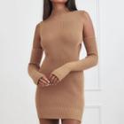 Cut-out Ribbed-knit Midi Bodycon Dress