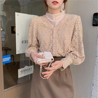 Lace Blouse / Mock-neck Top