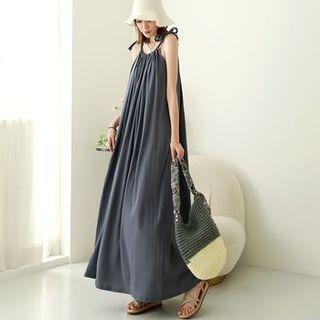 Tie-shoulder Maxi Flare Dress