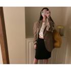 [dearest] Zip-back Midi A-line Skirt