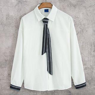 Shirt With Striped Neck Tie