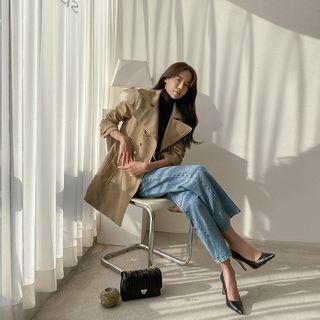 Belted A-line Trench Jacket