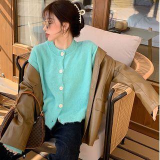Plain Cardigan Aqua Blue - One Size