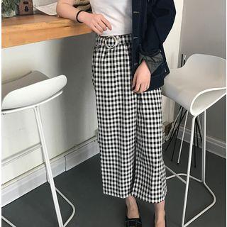 Cropped Checked Pants