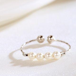 Faux Pearl Sterling Silver Ring