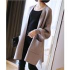 Plain Pocketed Long Sweater