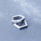 Geometric Rhinestone Sterling Silver Hoop Earring