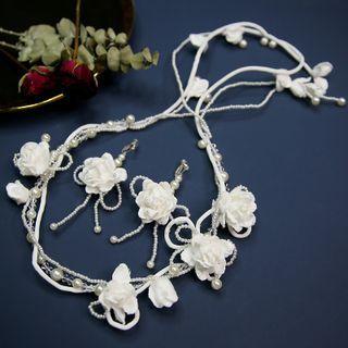 Wedding Flower Headpiece / Earring / Set