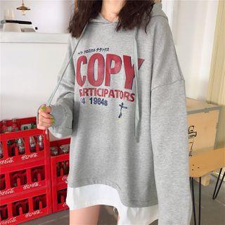 Mock Two-piece Long-sleeve Print Sweatshirt
