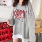 Mock Two-piece Long-sleeve Print Sweatshirt