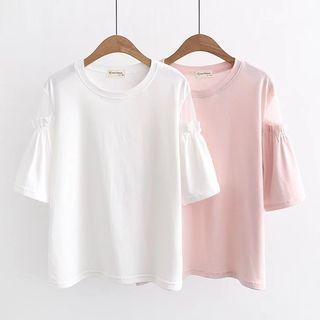 Bell Short-sleeve Mesh Panel T-shirt