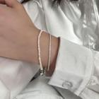 Freshwater Pearl Layered Alloy Bracelet White - One Size