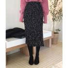 Brushed Fleece Lined Crinkled Skirt Black - One Size